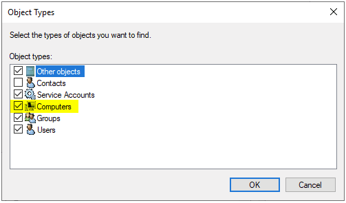 Activate Object Type Computer