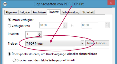 Le paramètre 'extracttext' nécessite le pilote d'imprimante 7-PDF Printer.