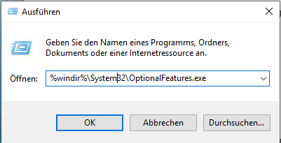 Installer les fonctionnalités de Windows 10