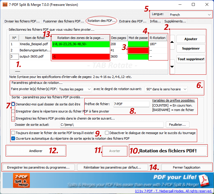 Rotation du PDF dans le 3ème onglet de base du programme