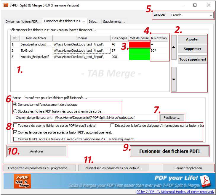 Fusionner des PDF sous le 2ème onglet de base