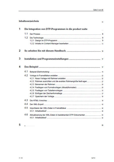Exemple de table des matières PDF