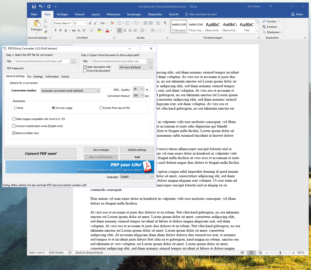 Modifier le texte du PDF