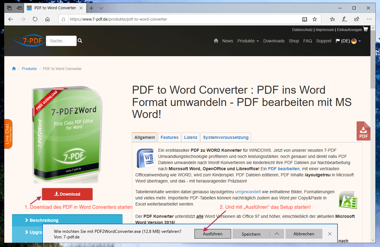 Télécharger le convertisseur PDF en Word