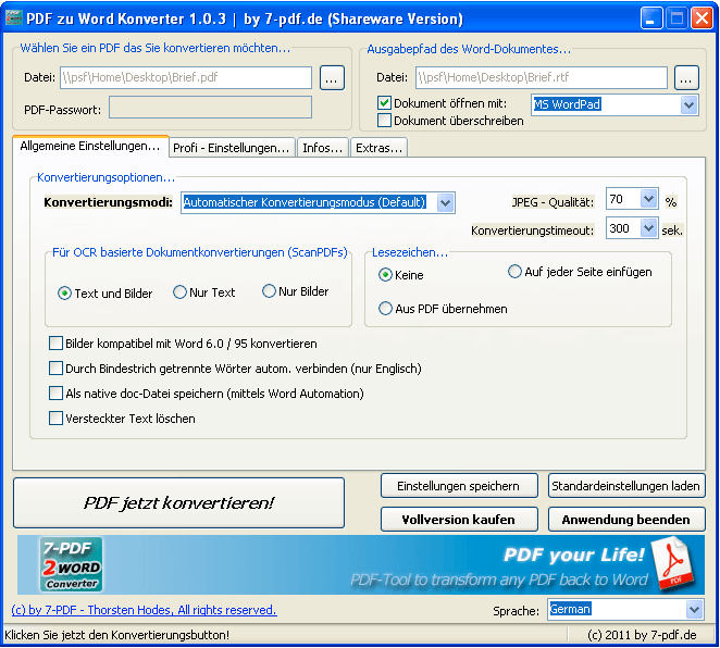 Convertisseur PDF en Word à partir de 7-PDF